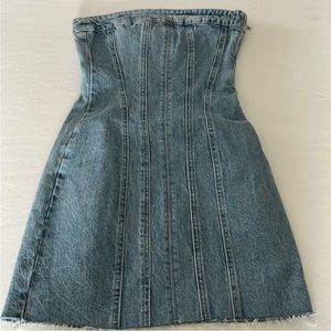 Zara strapless denim dress